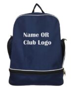 Black outdoor sports backpack with logo print