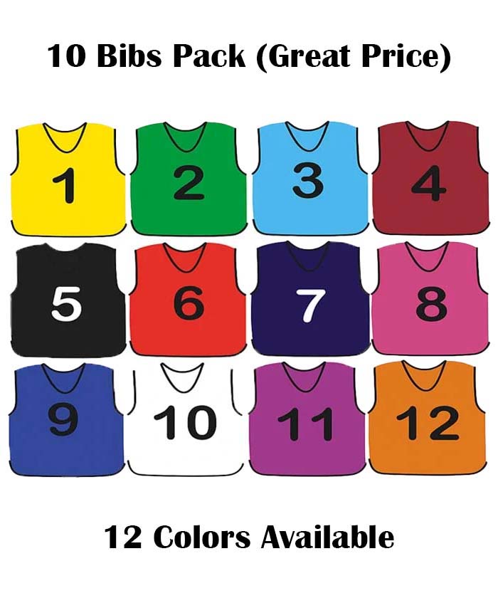 10Numbered Bibs 10 Mesh Numbered Training Bibs - Image 1