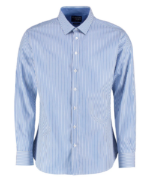 Men's Contrast Collar Long Sleeve Tailored fit Bengal Stripe Business Shirt