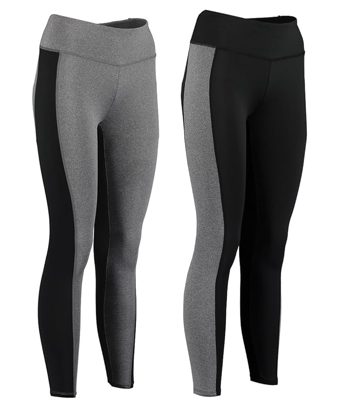 KK944 Diff Women's Contrast Full Length Sports Gym Legging Tights - Image 1