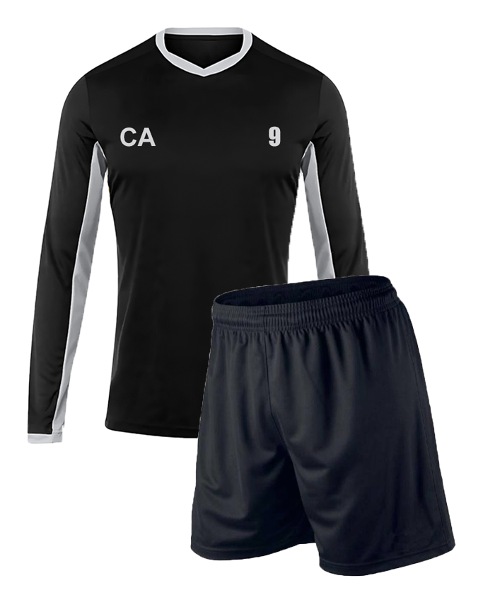 Black-White-c26-Kit. Marqs 11 aside Champion 24 LS Juniors Football Team Kit - Image 1